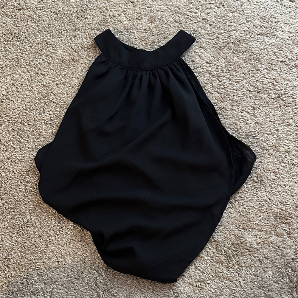 Black Backless Tank Top